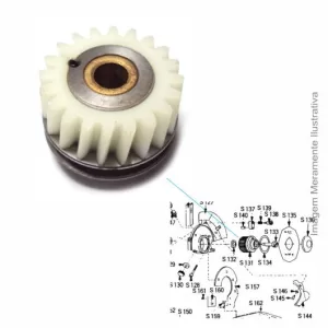 ENGRENAGEM COROA DA MÁQUINA DE CORTE RC-100 GRANDE 20 DENTES TEFLON S-131