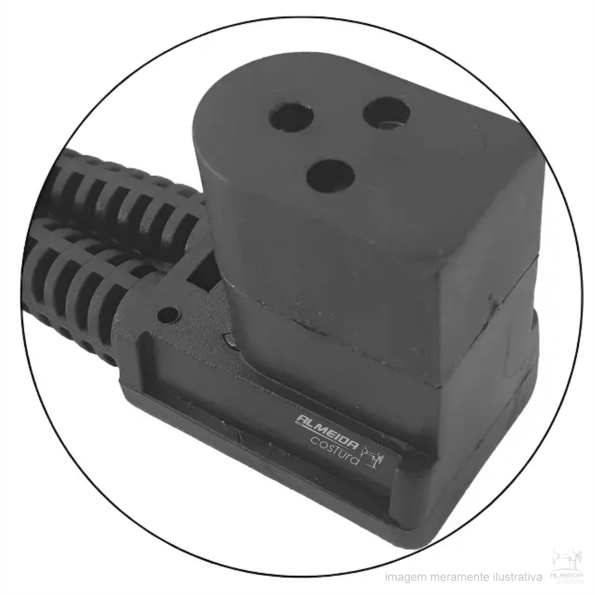 CABO ELÉTRICO 3 PINOS SINGER 604874 PARA PEDAL DOMÉSTICO - Imagem 2
