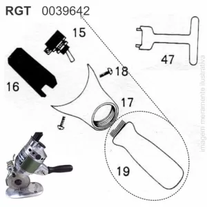 CABO DE APOIO DA MÁQUINA DE CORTE RGT-19 ORIGINAL