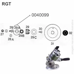 TRAVA DA ENGRENAGEM COROA RGT-29A