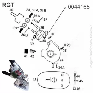 EIXO AFIADOR AMOLADOR PARA DISCO DE MÁQUINA DE CORTE RGT - MODELO 33 RGT