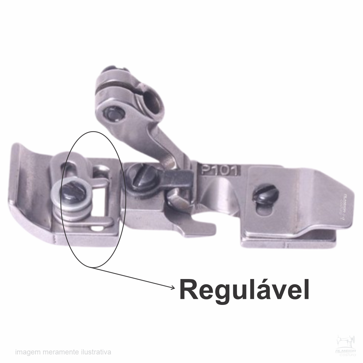 CALCADOR OVERLOCK GUIA REGULÁVEL ELÁSTICO ESTREITO P101/F371F