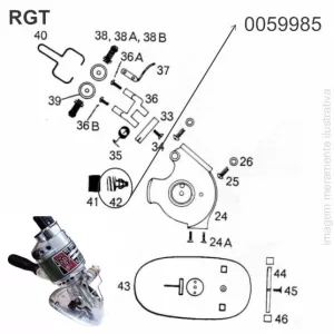 GRAXEIRO DA MÁQUINA DE CORTE RGT - 42 RGT ORIGINAL