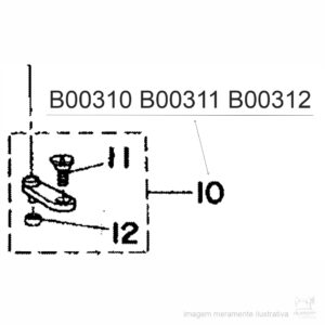 POSICIONADOR DO LOOPER PARA BOTONEIRA COM ALAVANCA, ROLO E PARAFUSO – B00310 / B00311 / B00312