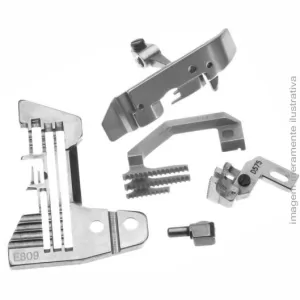 CONJUNTO OVERLOCK PONTO CADEIA 747F – CHAPA E809, DENTES H445/D575, BITOLA KG142, CALCADOR F374