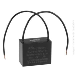 CAPACITOR QUADRADO DO MOTOR DE MÁQUINA DE COSTURA 25UF 450V 50/60HZ 5/100 CBB6