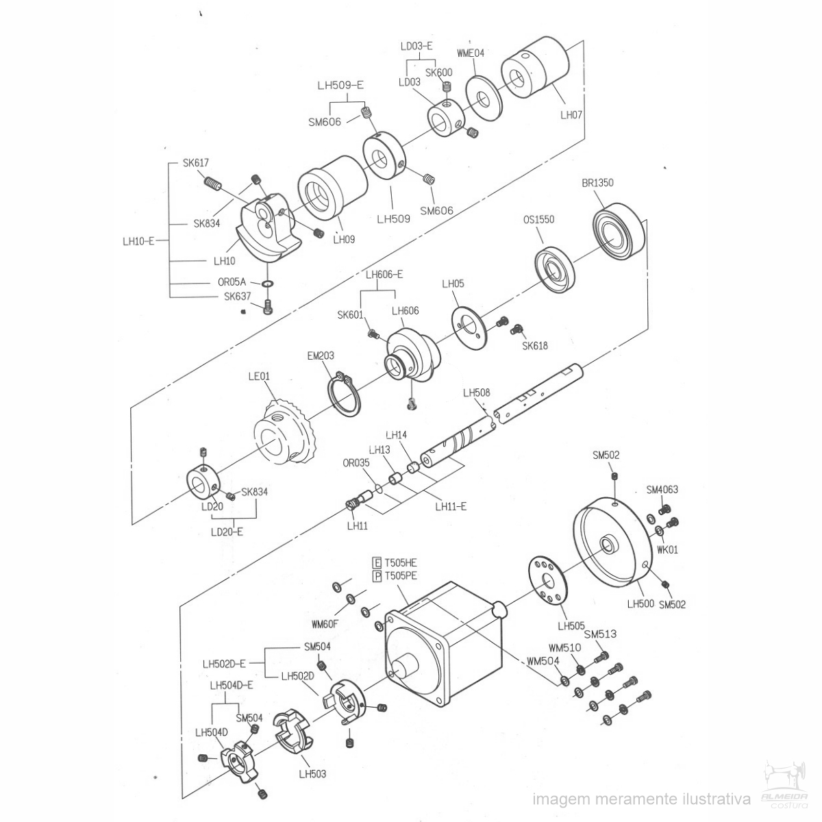 ISOLADOR DO ACOPLAMENTO DO MOTOR SIRUBA DL918 – LH504D - Imagem 3