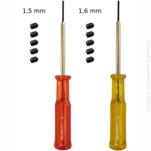 CONJUNTO COM 02 CHAVE E 10 PARAFUSOS ALLEN DA AGULHA DA OVERLOCK E GALONEIRA
