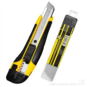 ESTILETE LARGO PROFISSIONAL 18MM COM REFIL DE LÂMINAS