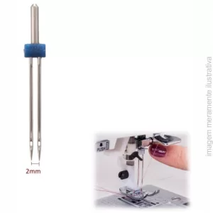 AGULHA DUPLA 2MM PARA MÁQUINA DOMÉSTICA 80/11 – UNIVERSAL