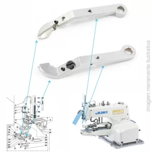 CONJUNTO DO GARRA DO BOTÃO DA BOTONEIRA - B2555-372-0A0, B2557-372-0A0