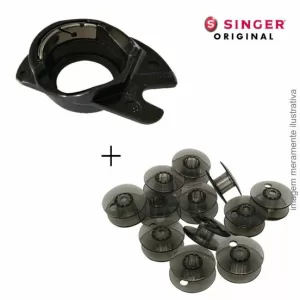 Kit Caixa de Bobina Apolo Singer Fashion 359841-000 (1 Unidade) + Carretilha Original (12 Unidades)