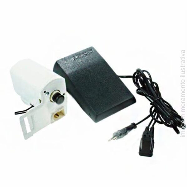 MOTOR COM PEDAL PARA MÁQUINA DE COSTURA DOMÉSTICA 100W, 7000 RPM, 0.5A, 220V – UNIVERSAL PARA MOTORES EXTERNOS