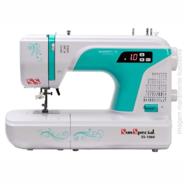MÁQUINA COSTURA DOMÉSTICA ELETRÔNICA 50 PONTOS SUN SPECIAL SS-1060 220V - VERDE