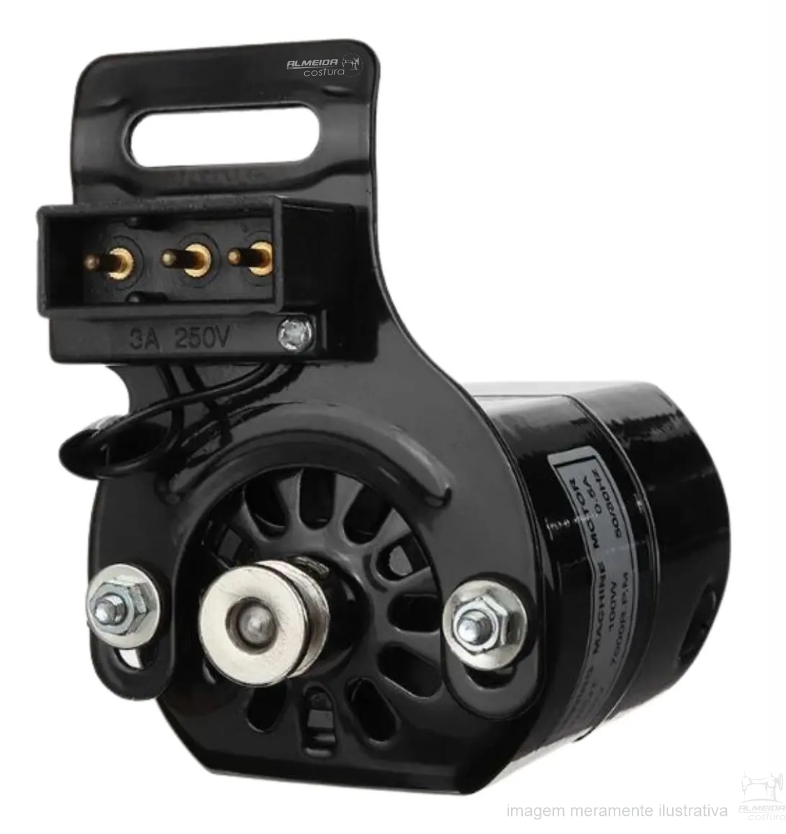 MOTOR EXTERNO COM PEDAL PARA MÁQUINA DOMÉSTICA PRETO 220V - Imagem 2