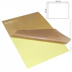FOLHA FITA DE TEFLON ADESIVA PARA PRENSA TÉRMICA - 50 X 70 CM X 0,13 MM