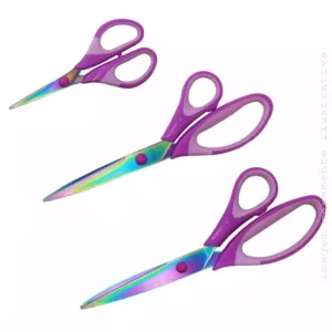 KIT DE 3 TESOURAS MANUAIS DE TITÂNIO - TAMANHOS 5.5, 8.5 E 9.1/2 POLEGADAS