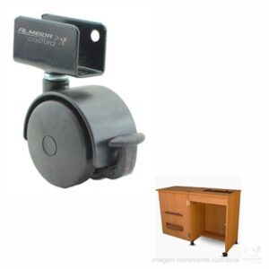 RODINHA COM FREIO PARA GABINETE DE MÁQUINA DE COSTURA