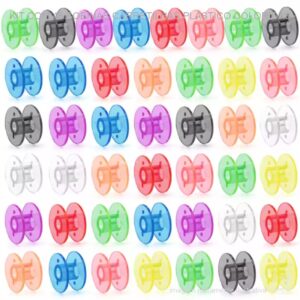 KIT COM 48 BOBINAS CARRETILHAS PLÁSTICO COLORIDAS – MÁQUINA DOMÉSTICA