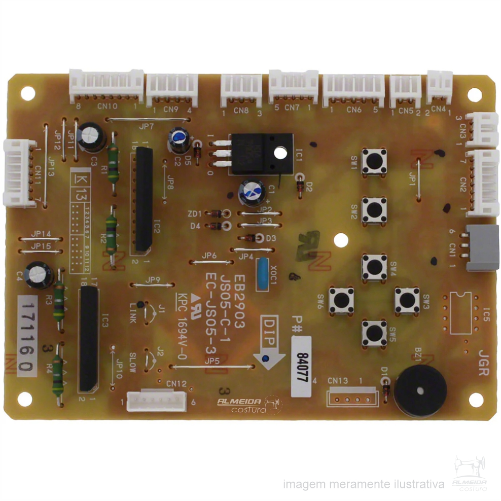 PLACA DE CIRCUITO CPU PARA SINGER BRILLIANCE – 84092 / EB2903 / JS05-C-1 - Imagem 2