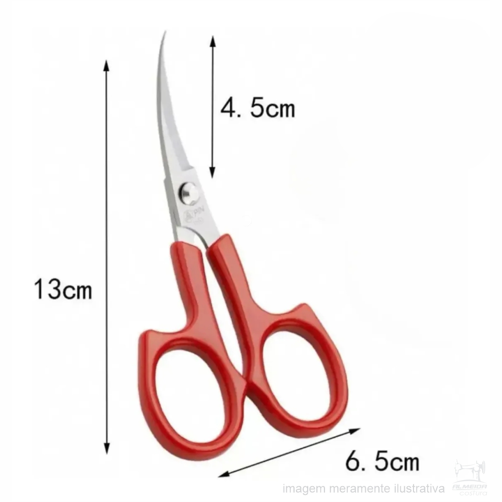 TESOURA PONTA CURVA 13 CM PARA BORDADO E PATCHWORK – PIN-1663 - Imagem 3