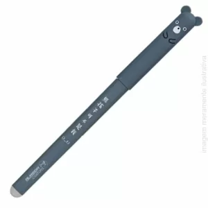 CANETA GEL APAGA BICHINHOS ANIMADOS URSINHO CINZA ESCURO COM REFIL COR AZUL 0,35