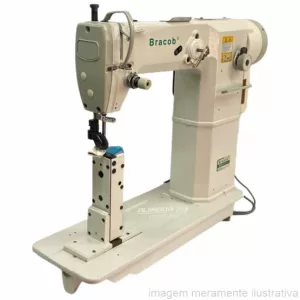 MÁQUINA DE COSTURA INDUSTRIAL TIPO COLUNA PARA COURO, LONAS E SINTÉTICOS BRACOB BC 0810 AT - 220V