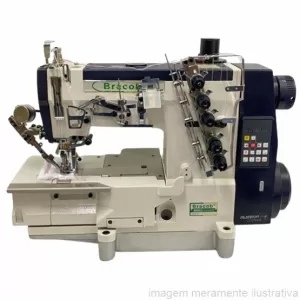 MÁQUINA DE COSTURA GALONEIRA INDUSTRIAL ELETRÔNICA AUTOMÁTICA BRACOB - BC 600 35 AC EUT