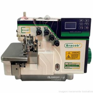 MÁQUINA DE COSTURA OVERLOCK PONTO CADEIA DE ALTA PRODUTIVIDADE DIRECT DRIVE BRACOB BC S6 4 AT 220V