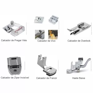 KIT DE 6 CALCADORES PARA COSTURA DOMÉSTICA - VIÉS VIVO OVERLOCK ZÍPER FRANZIR