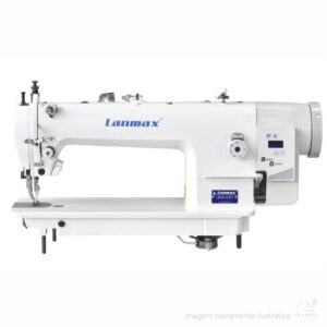 MÁQUINA DE COSTURA INDUSTRIAL RETA TRANSPORTE DUPLO DIRECT DRIVE LANMAX LM-0338-D - 220V