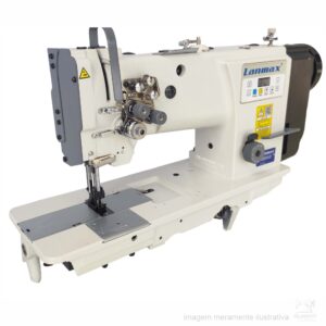 MÁQUINA RETA INDUSTRIAL 2 AGULHAS TRANSPORTE TRIPLO LANMAX LM-20618-2D