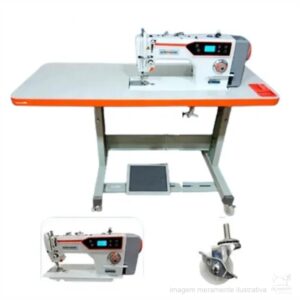MÁQUINA DE COSTURA RETA INDUSTRIAL DIRECT DRIVE MEGAMAK MK-D1 COM MESA TRADICIONAL 220V