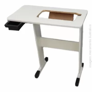 MESA EM MDF PARA MÁQUINA DE COSTURA DOMÉSTICA FACILITA, 15/C, PRETINHA